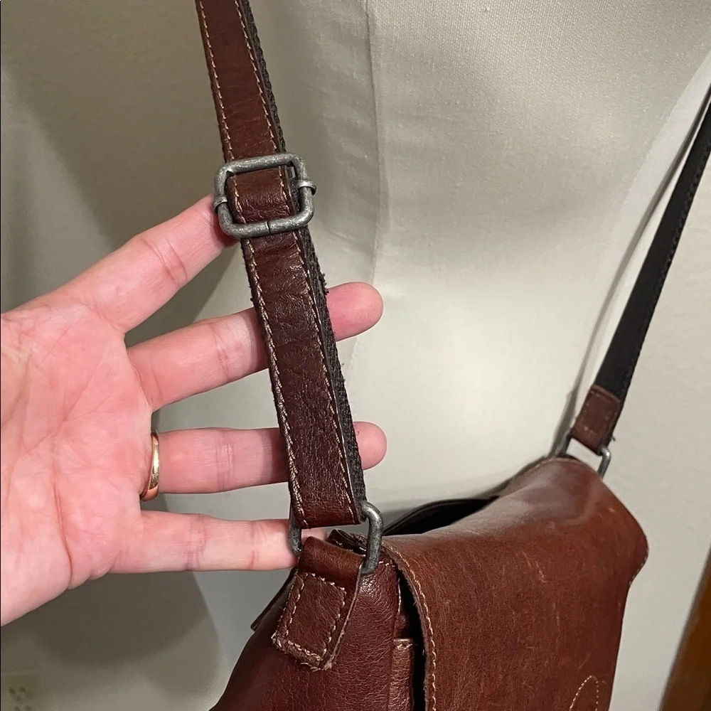 Jack Georges Brown Leather Crossbody Bag